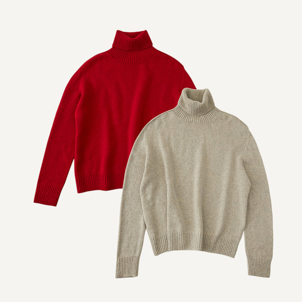 PLAIN GOODS BOXY CASHMERE TURTLENECK SWEATER