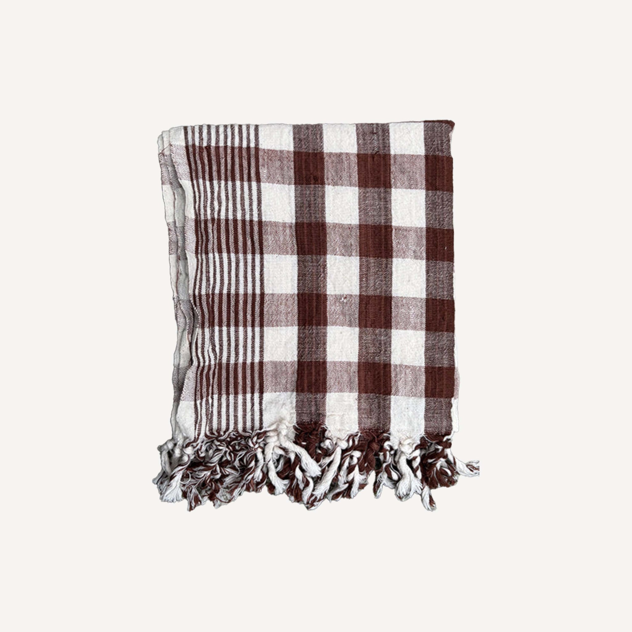 BROWN CHECK OVERSIZED KITCHEN CLOTH