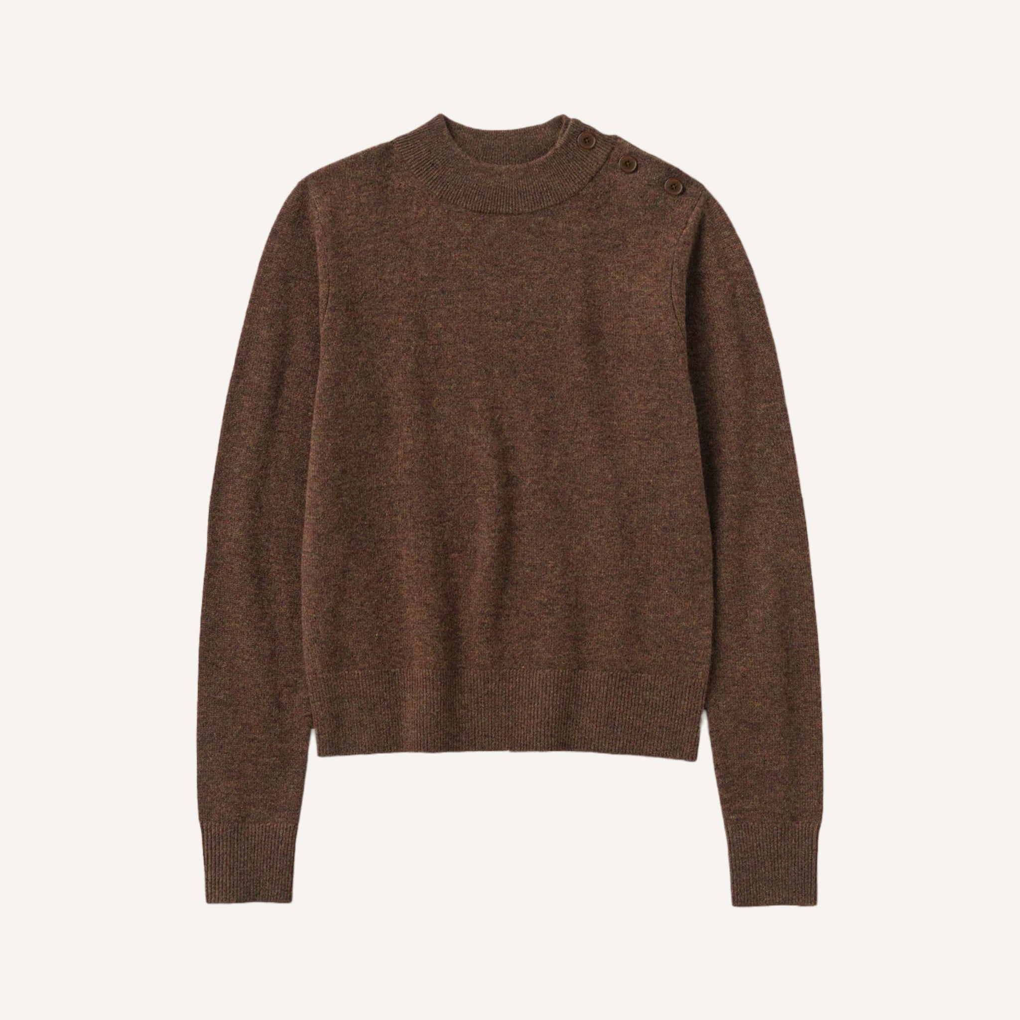 TOAST BUTTON SHOULDER SWEATER