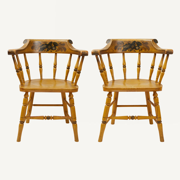 ANTIQUE PAINTED CAPTAIN'S CHAIRS