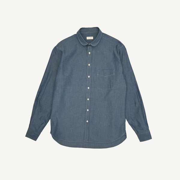 PLAIN GOODS CHAMBRAY CLUB COLLAR SHIRT