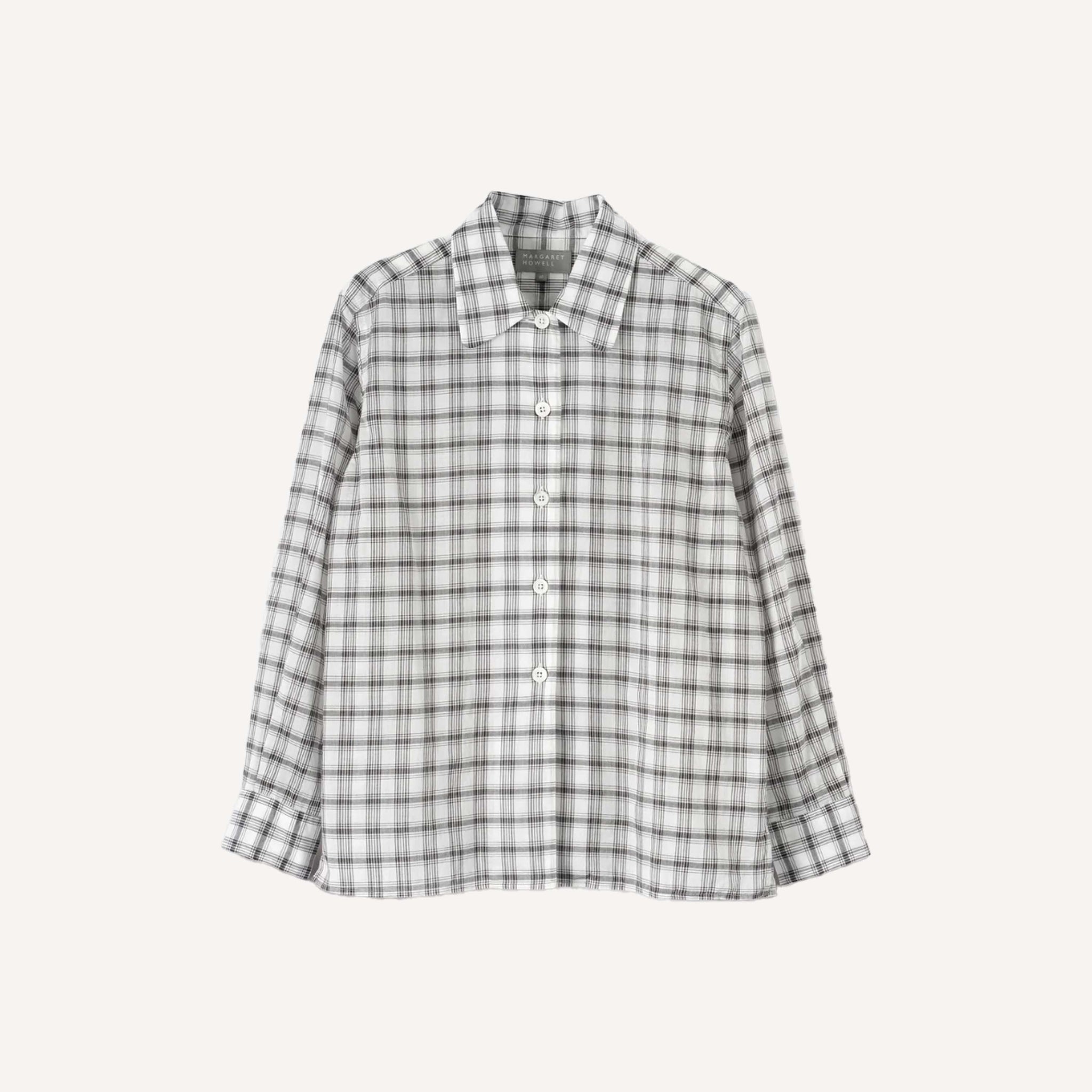 MARGARET HOWELL CURVE COLLAR SHIRT