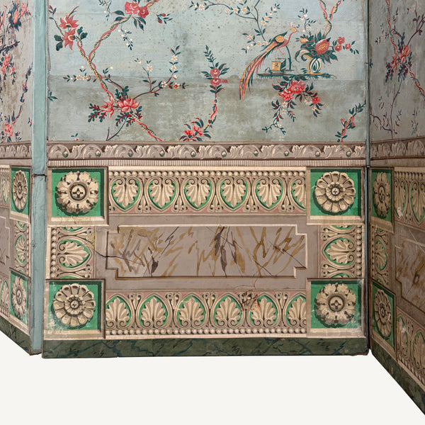 ANTIQUE FRENCH WALLPAPER SCREEN