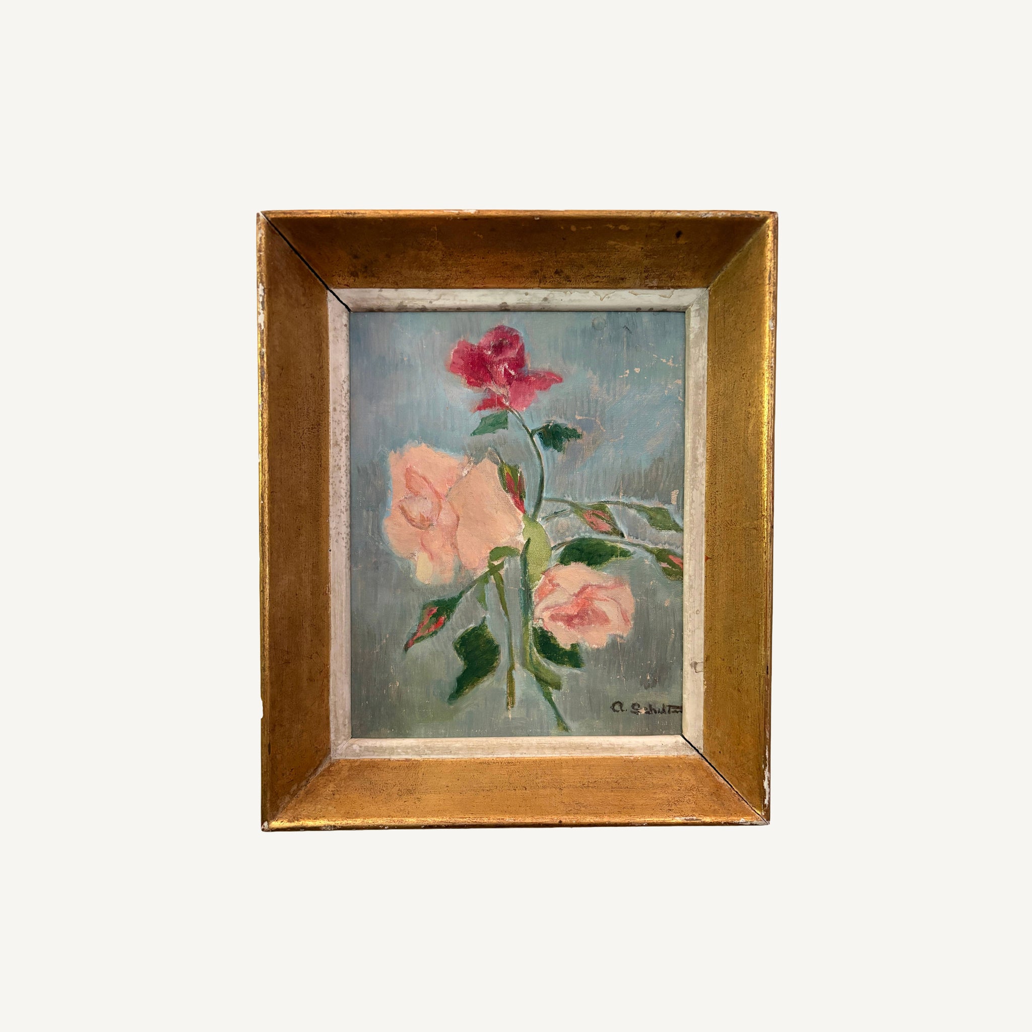 VINTAGE ROSE PAINTING