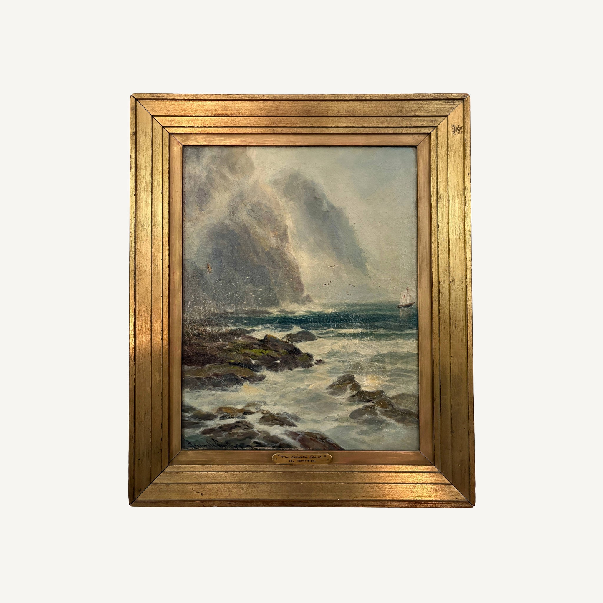 ANTIQUE CORNISH OIL PAINTING