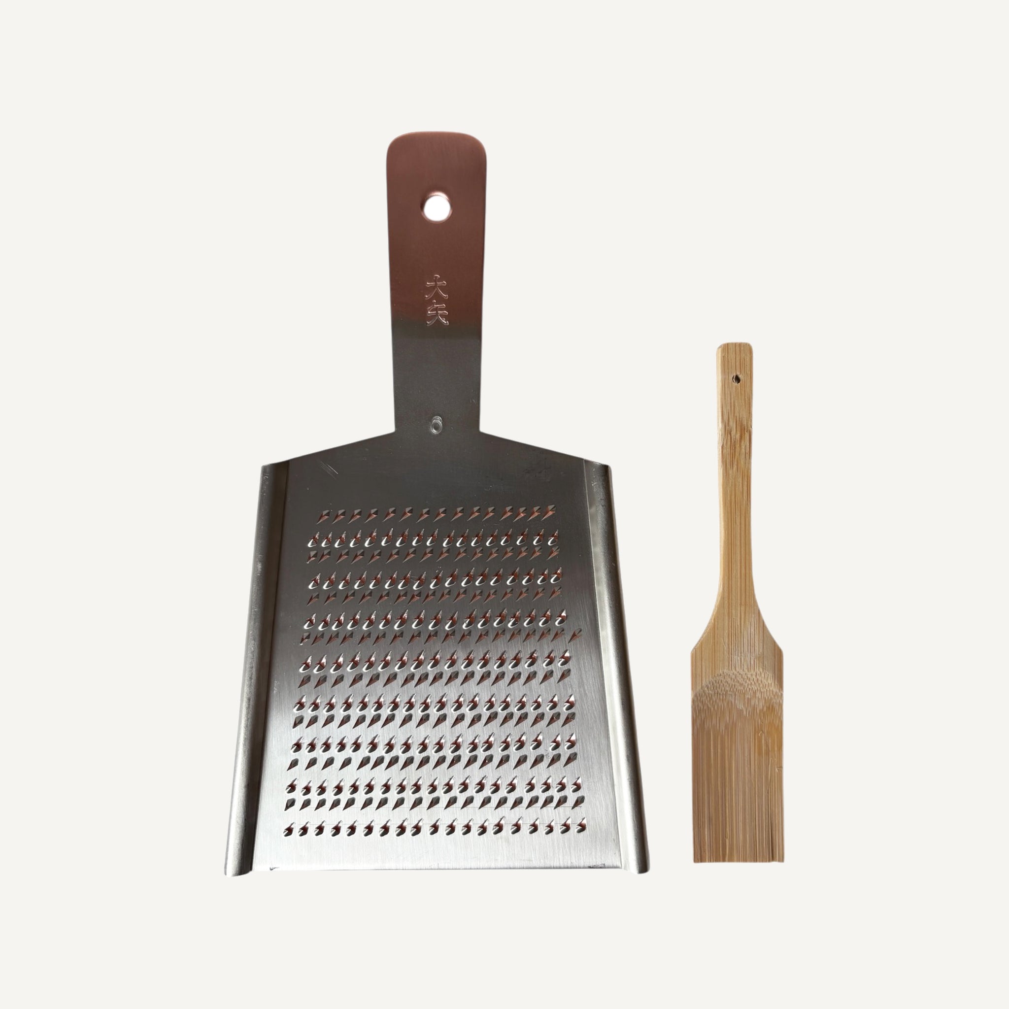JAPANESE COPPER GRATER WITH BAMBOO SCRAPER