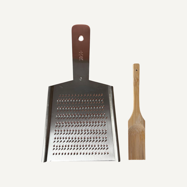 JAPANESE COPPER GRATER WITH BAMBOO SCRAPER