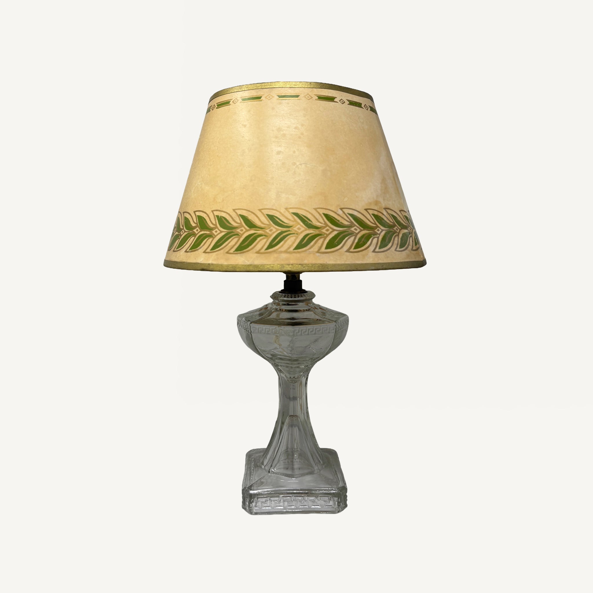 ANTIQUE PRESSED GLASS LAMP