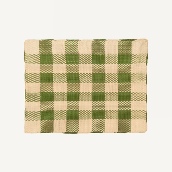 HANDWOVEN GREEN PLAID PLACEMATS