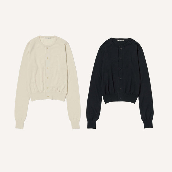 AURALEE CASHMERE HARD TWIST CARDIGAN