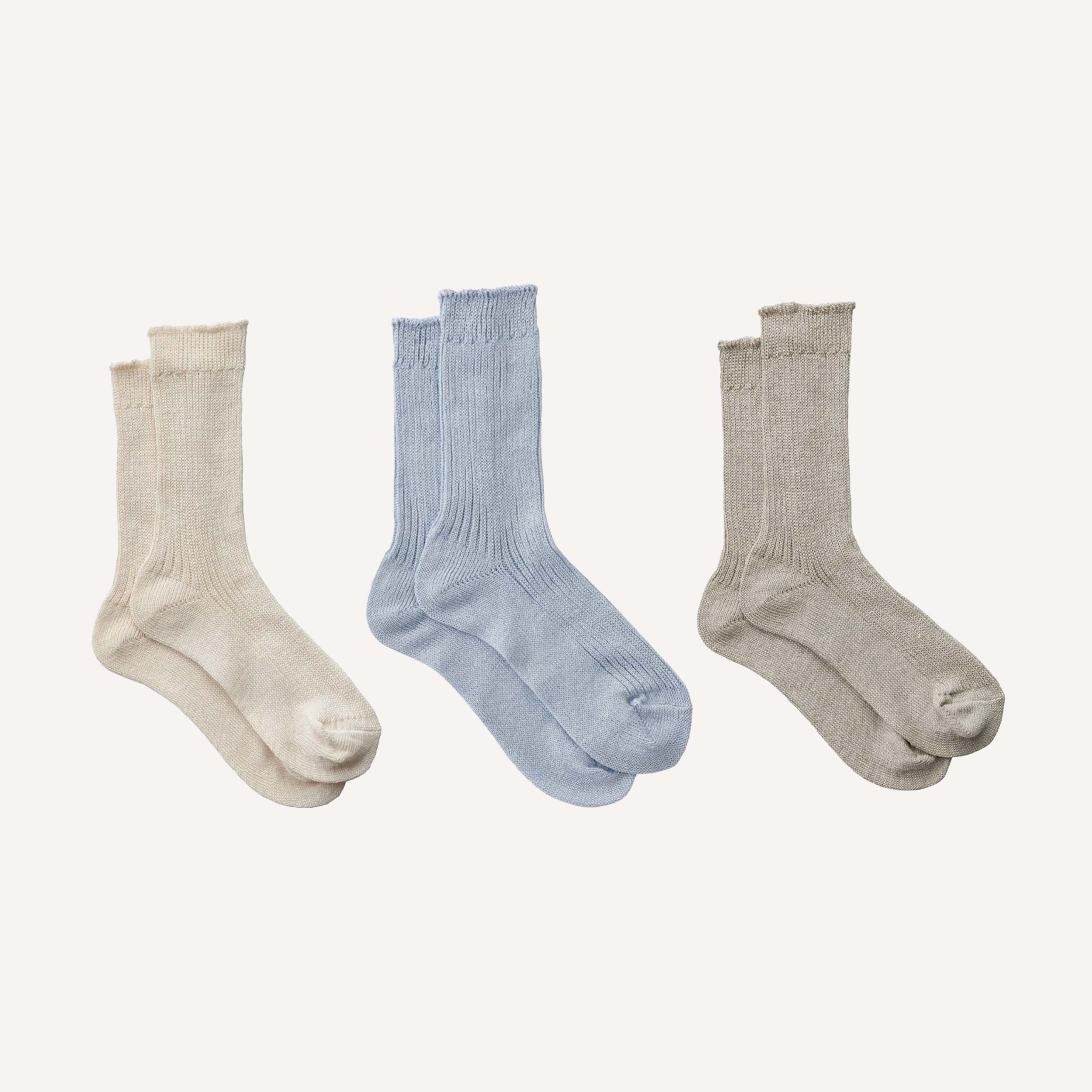LINEN CREW SOCKS
