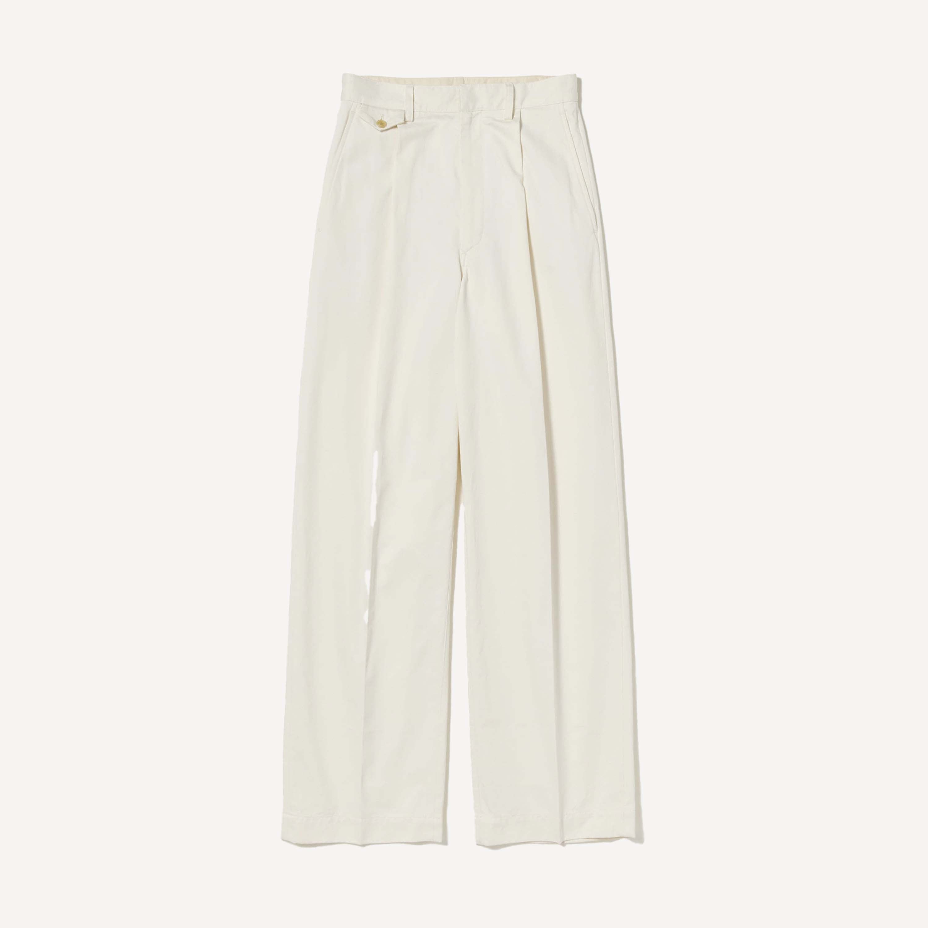 AURALEE WASHED FINX ONE-TUCK CHINOS – PLAIN GOODS