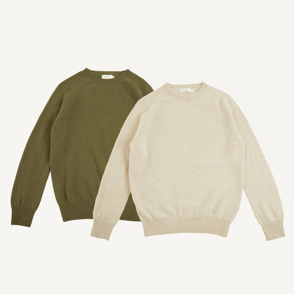 PLAIN GOODS CASHMERE BLEND CREWNECK SWEATER