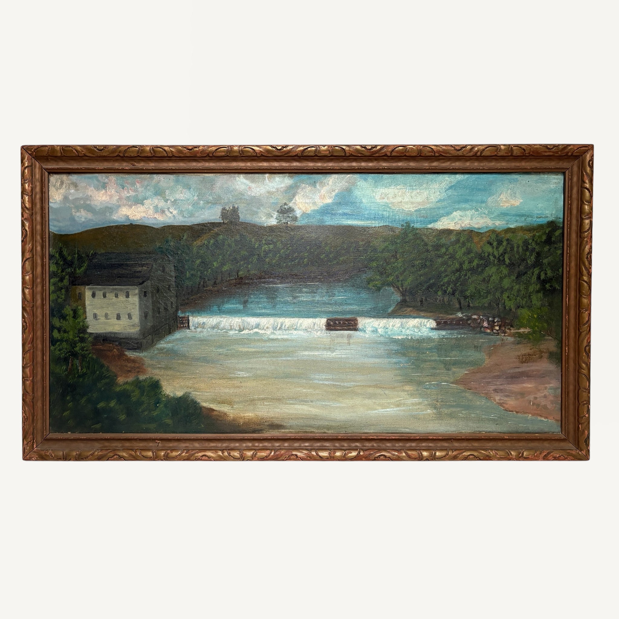 ANTIQUE PRIMITIVE LANDSCAPE PAINTING