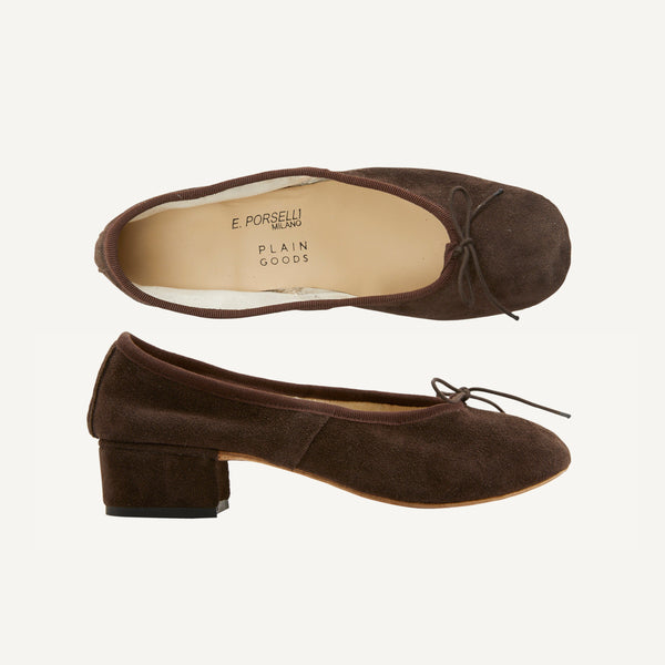 E. PORSELLI + PLAIN GOODS BALLET HEELS