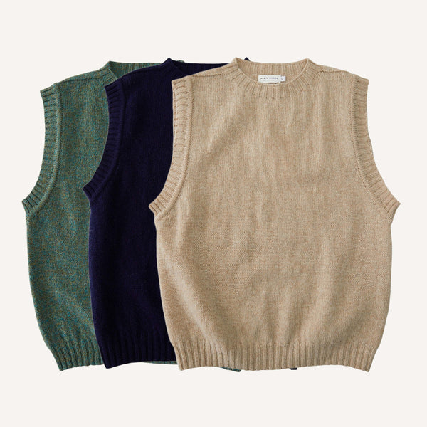PLAIN GOODS SHETLAND CREWNECK VEST