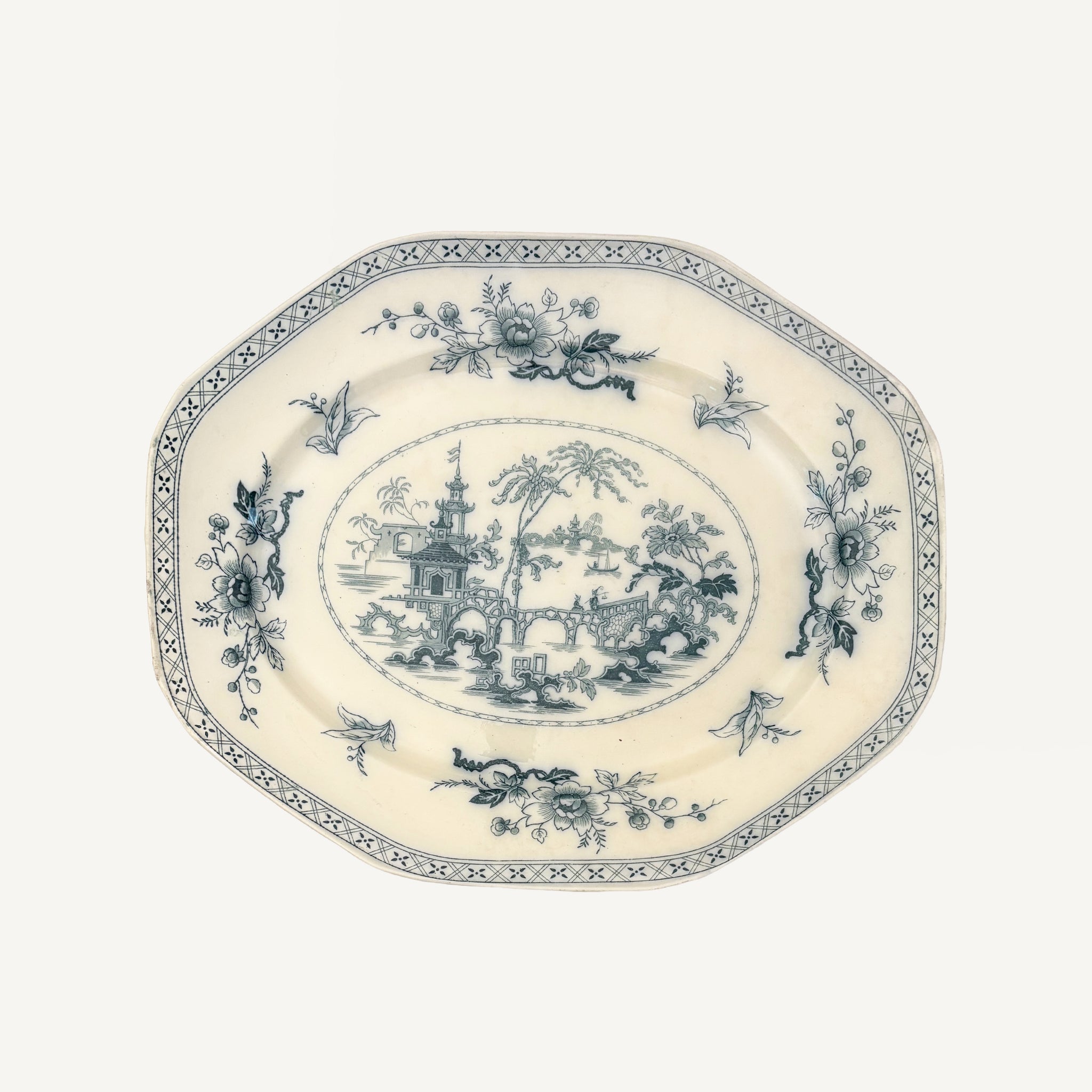 ANTIQUE PAGODA PLATTER