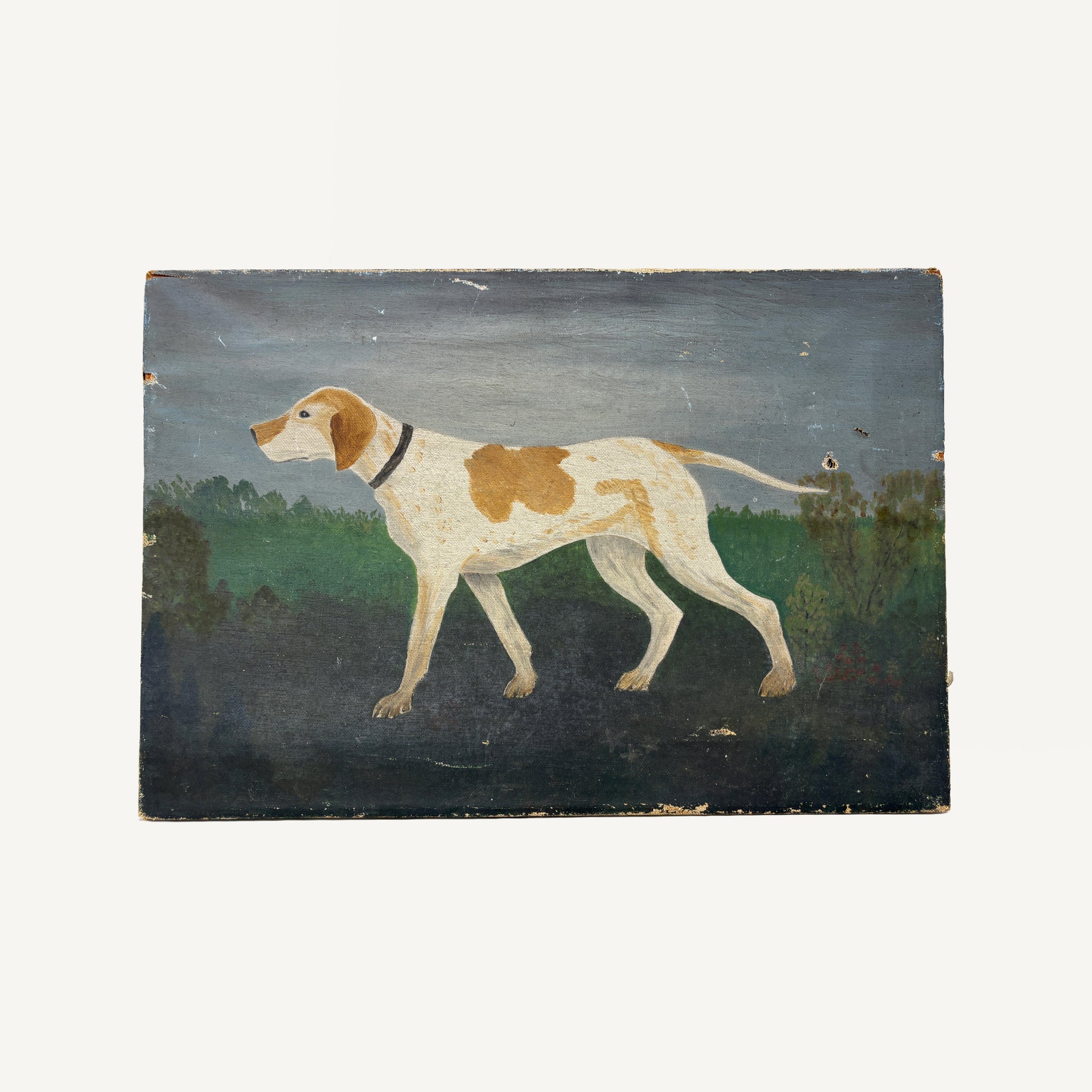 ANTIQUE DOG PAINTING