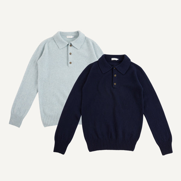 PLAIN GOODS LAMBSWOOL POLO SWEATER