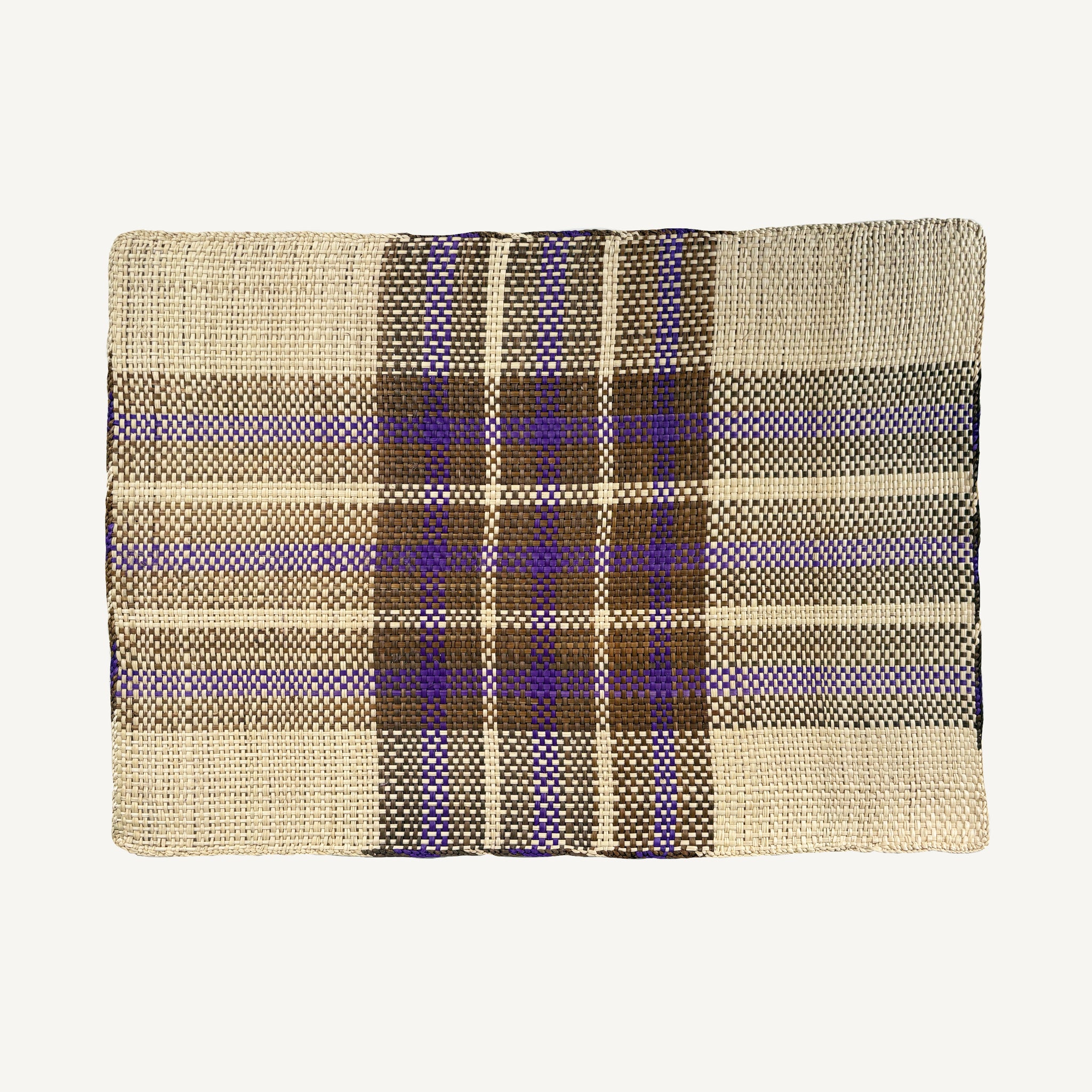 HANDWOVEN PURPLE AND GREEN PLAID PLACEMATS