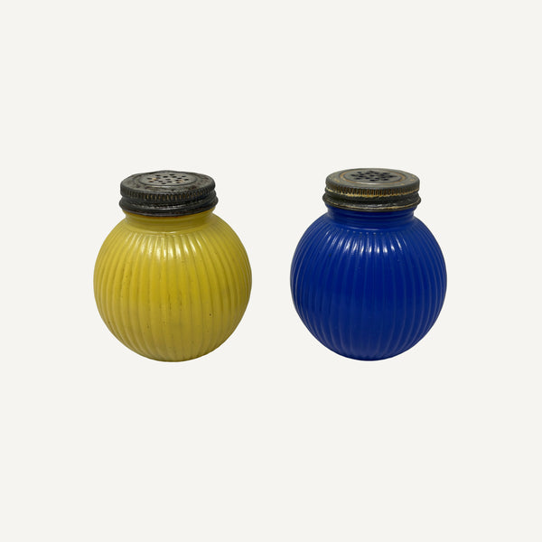 VINTAGE GLASS SALT & PEPPER SHAKERS