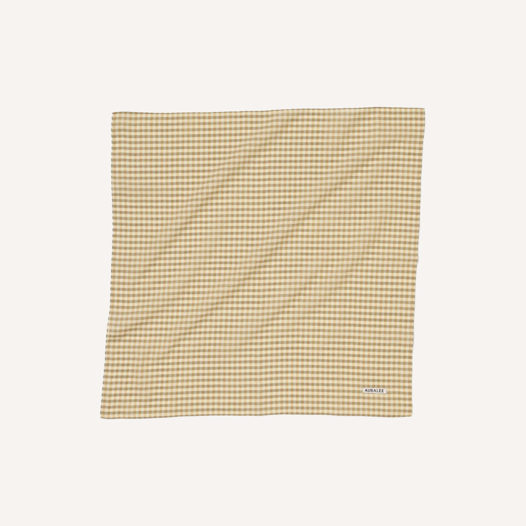AURALEE AIRY COTTON CHECKED SCARF
