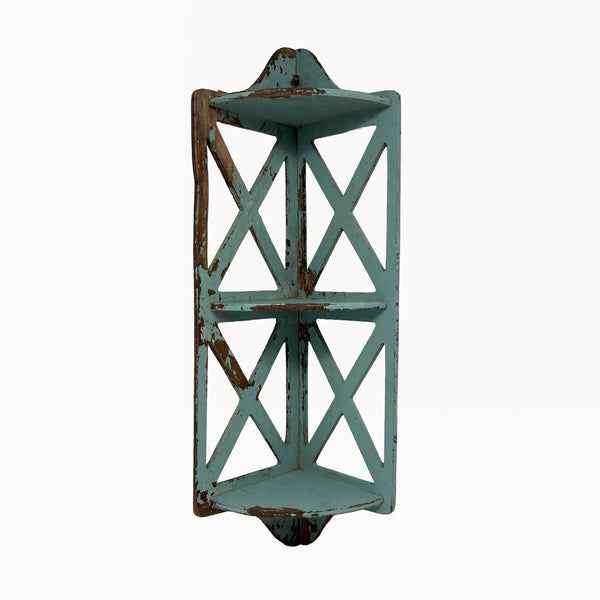 ANTIQUE PAINTED CORNER SHELF