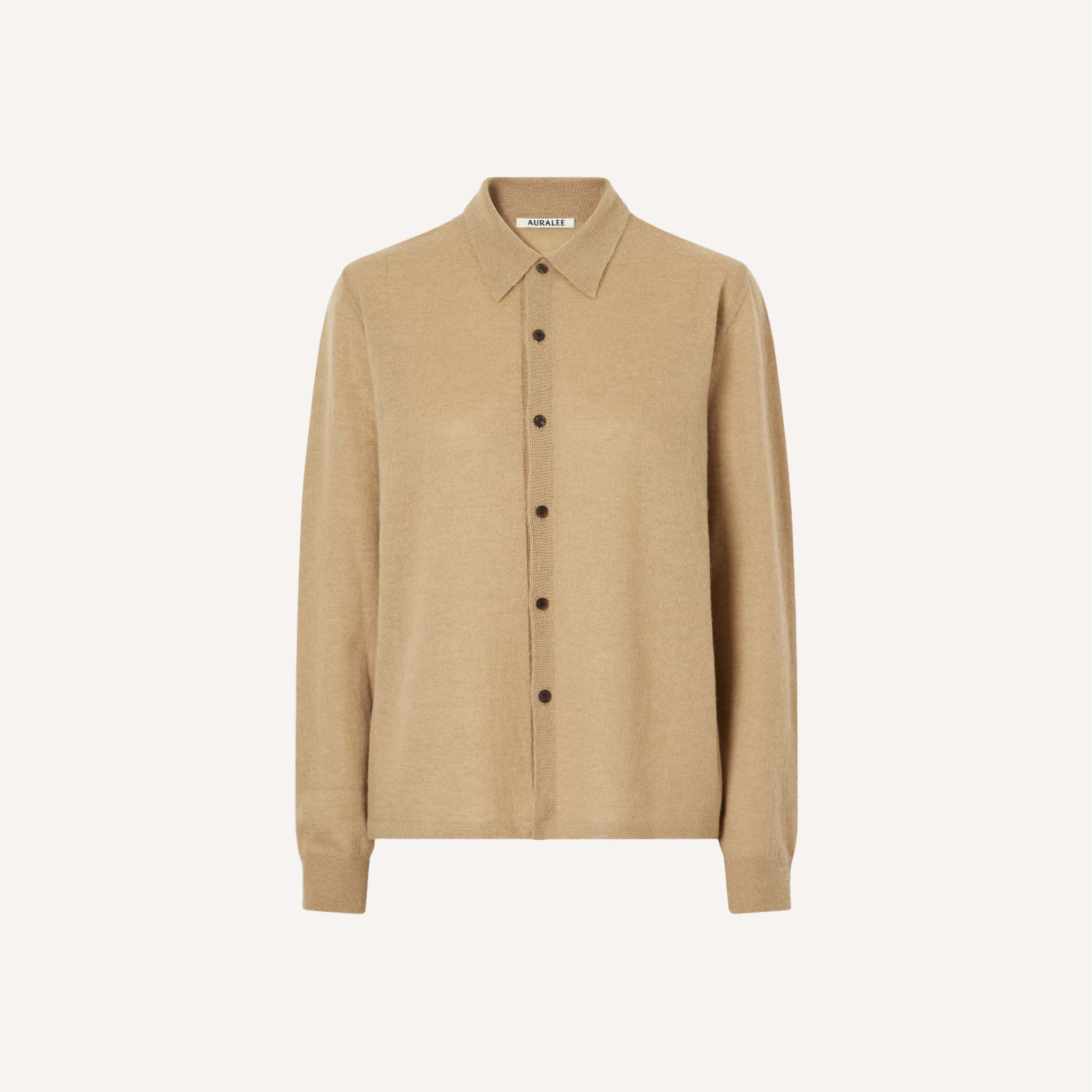 AURALEE HIGH GAUGE SOFT CASHMERE SHIRT CARDIGAN
