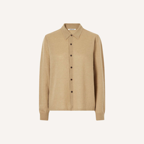 AURALEE HIGH GAUGE SOFT CASHMERE SHIRT CARDIGAN