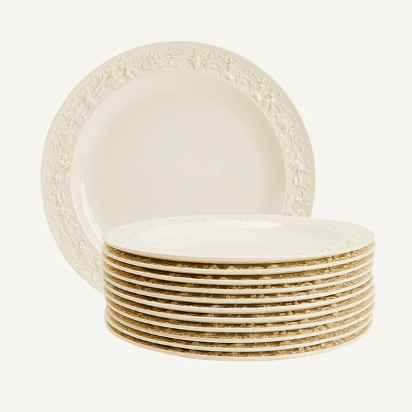 VINTAGE WEDGWOOD EMBOSSED QUEENSWARE DINNER PLATES