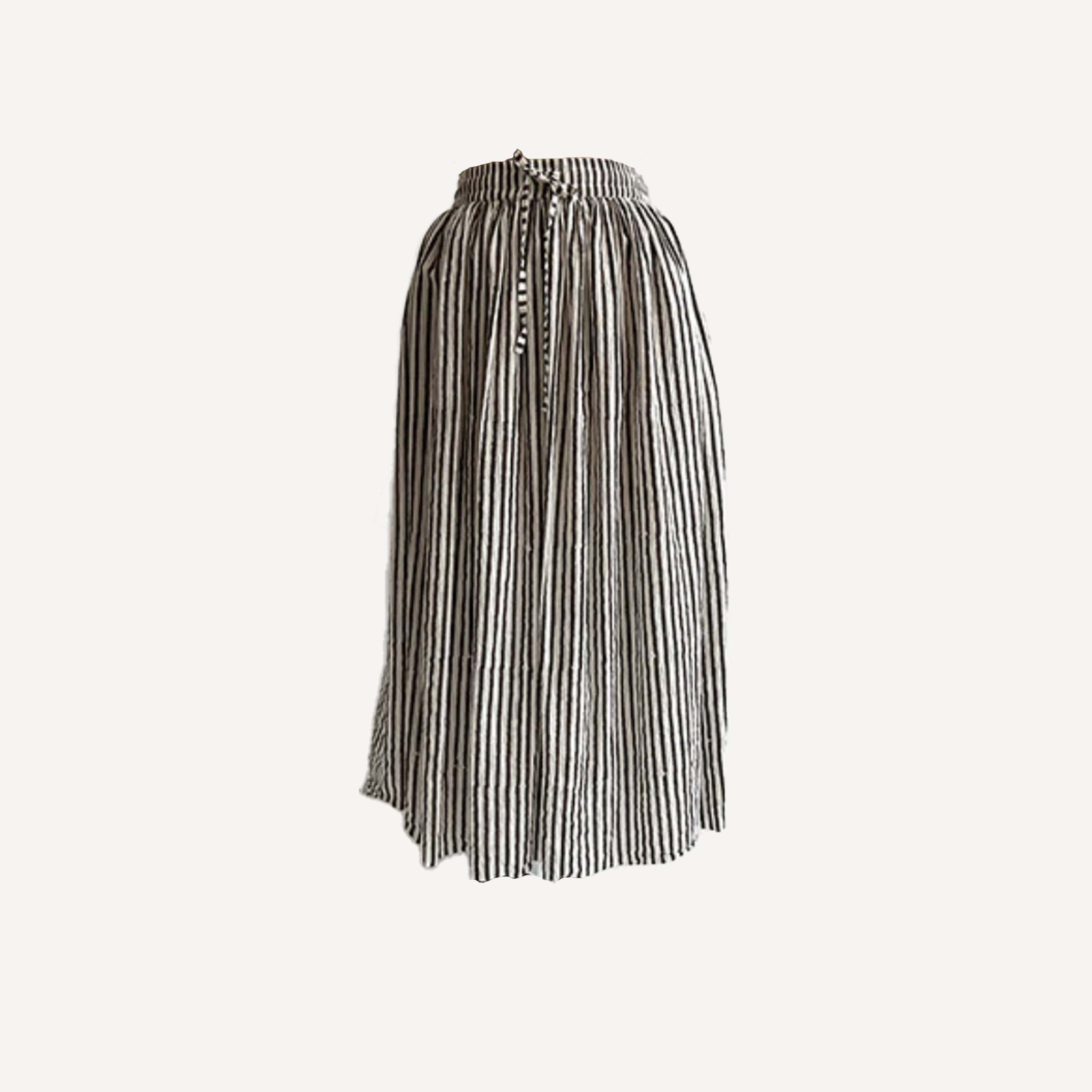 STRIPED BLOCK PRINT SKIRT