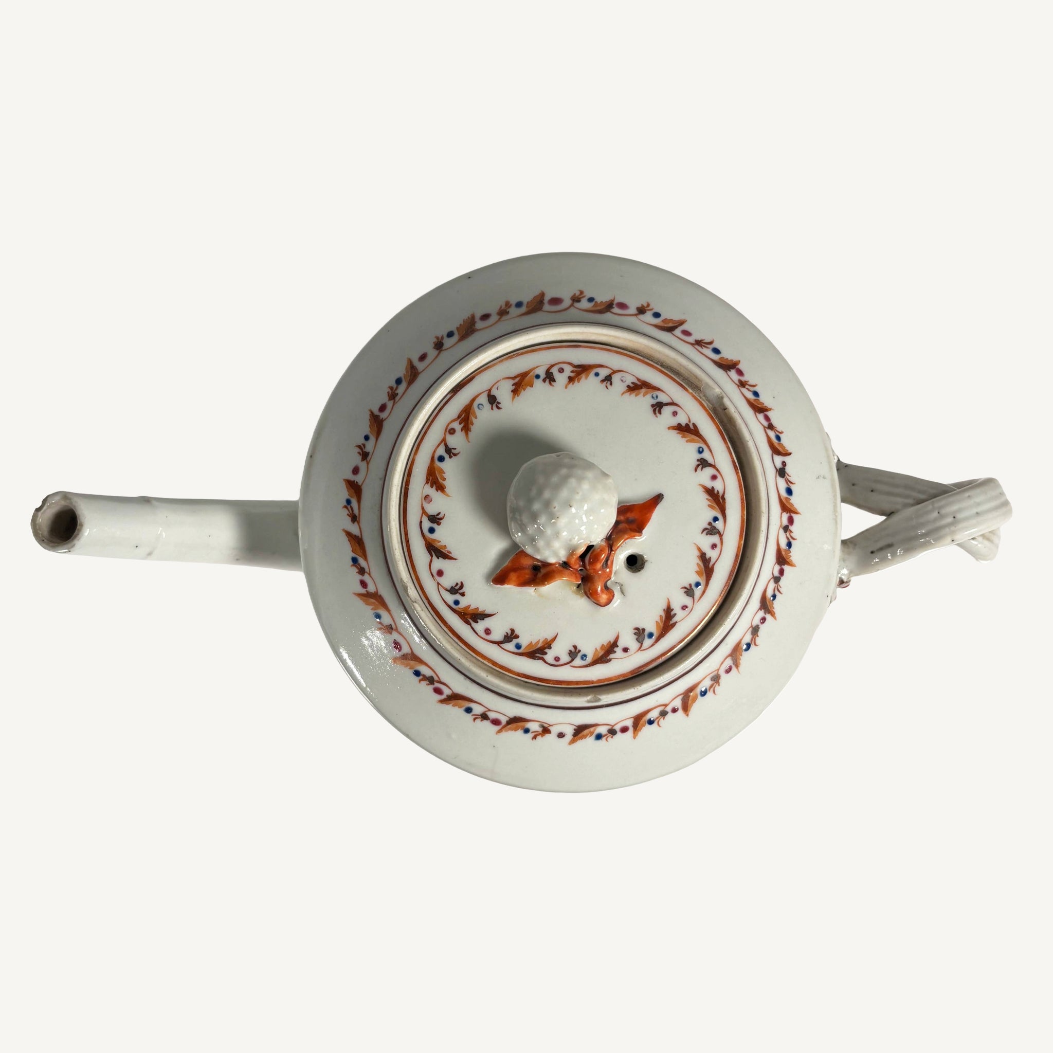 ANTIQUE CHINESE EXPORT FAMILLE ROSE TEAPOT