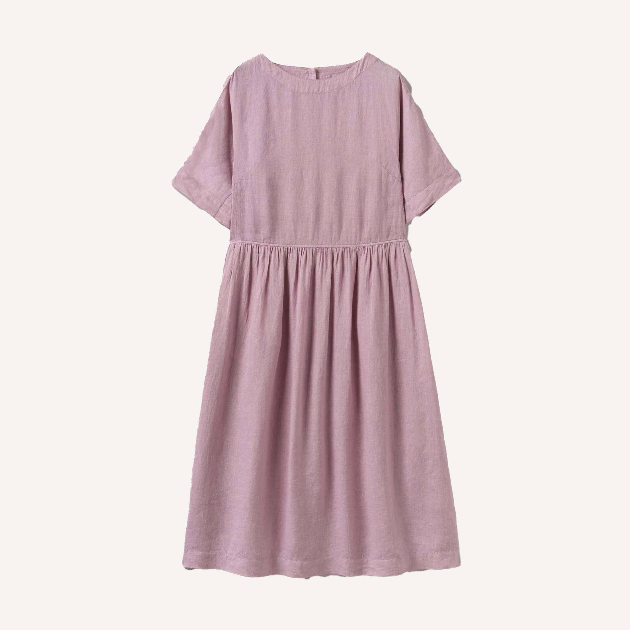TOAST LINEN GATHERED DRESS PLAIN GOODS TOAST LINEN GATHERED DRESS PLAIN GOODS