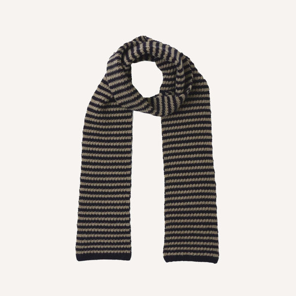 TOAST MICRO CABLE STRIPED WOOL SCARF