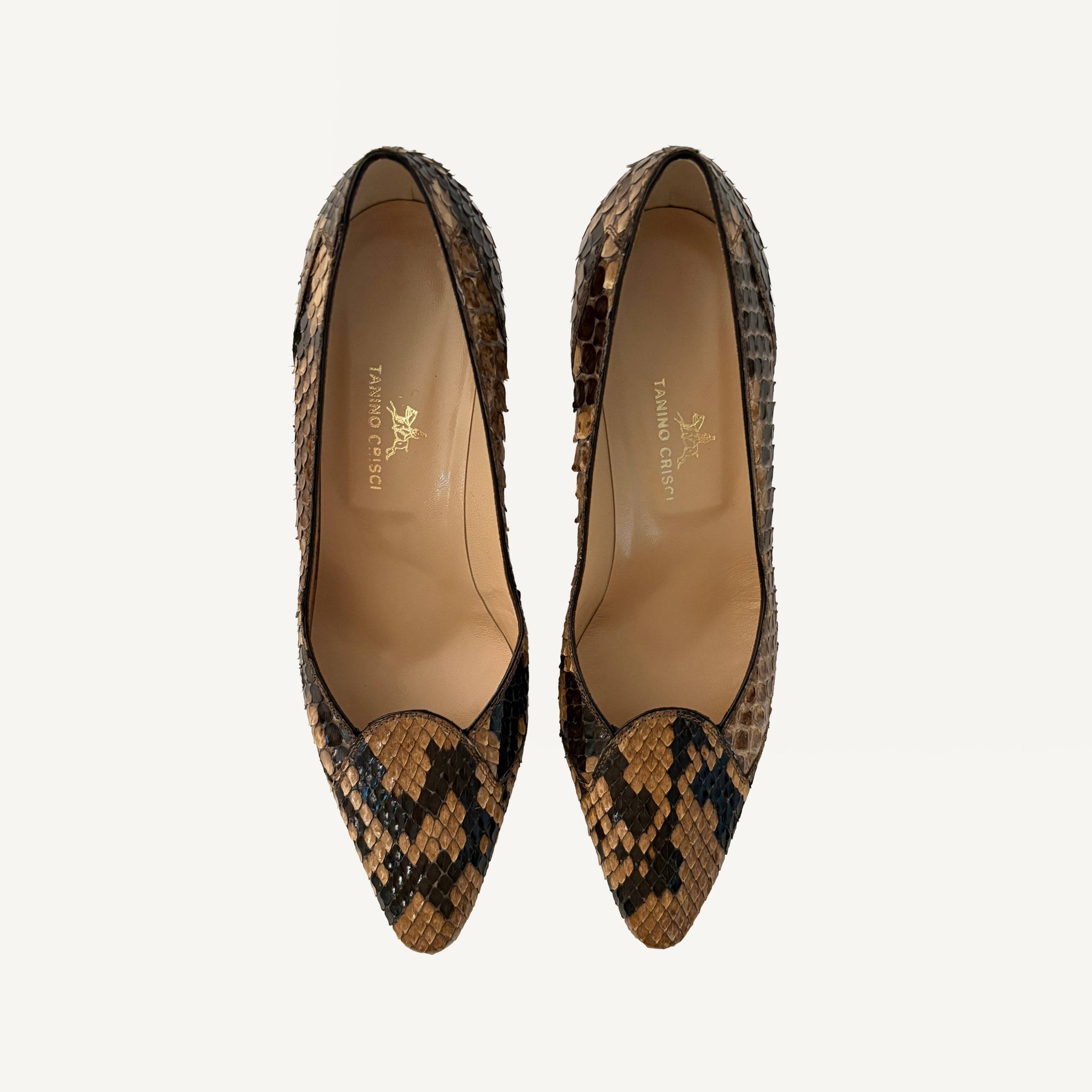 VINTAGE TANINO CRISCI SNAKESKIN PUMPS
