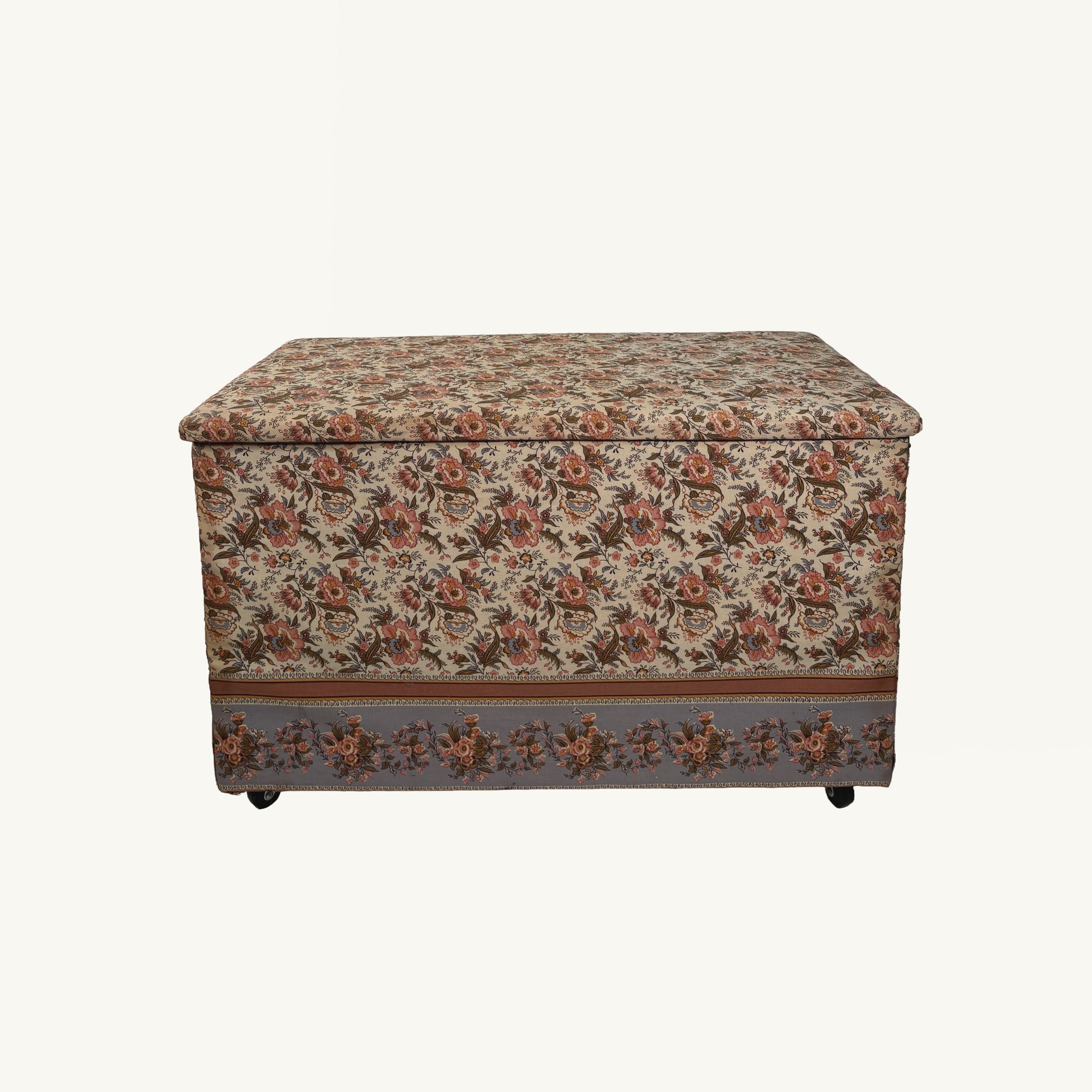 VINTAGE FABRIC COVERED TRUNK