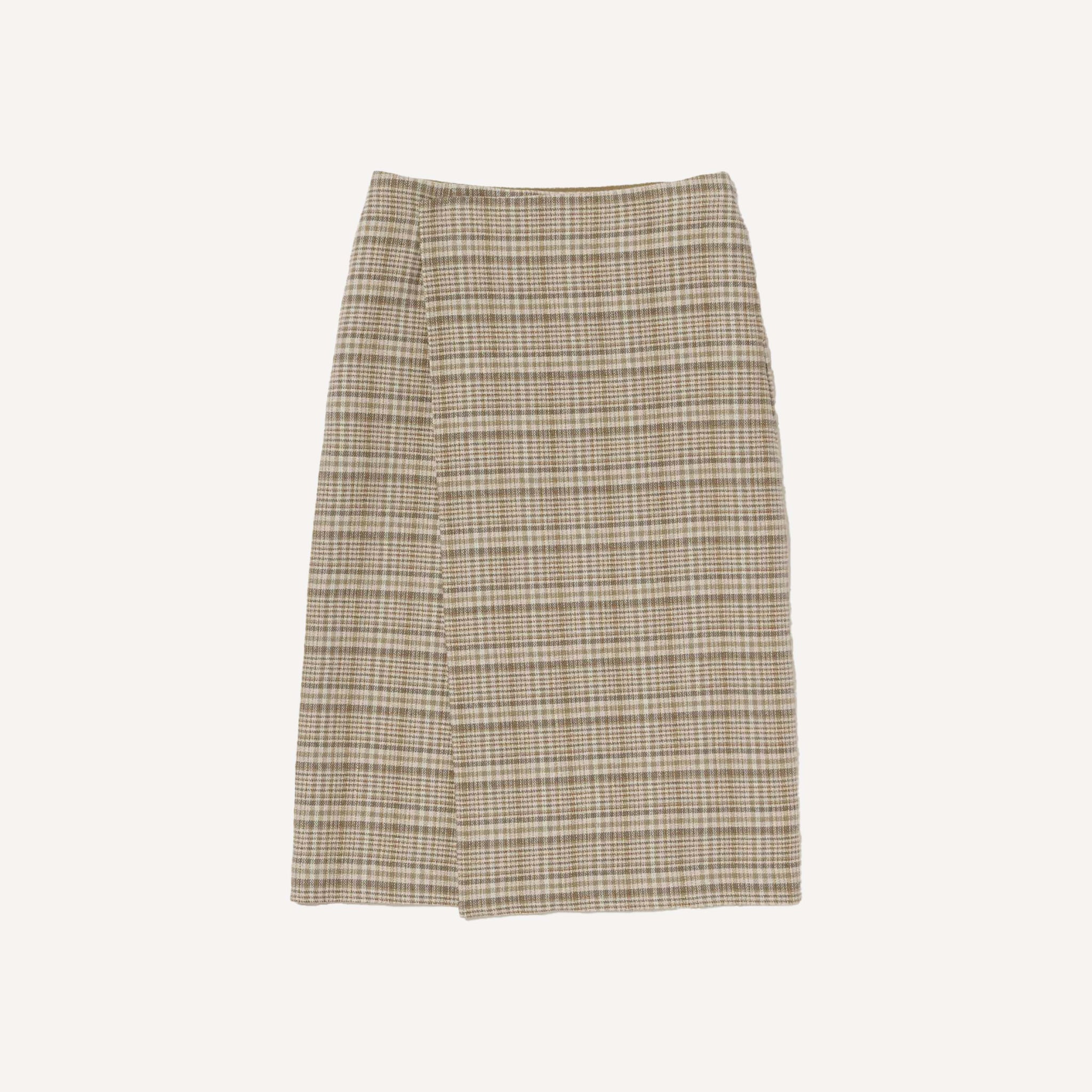 AURALEE SUMMER TWEED WRAP SKIRT