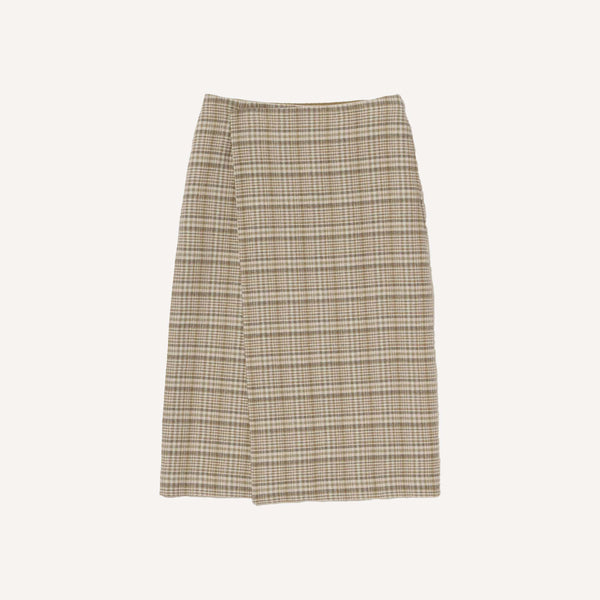 AURALEE SUMMER TWEED WRAP SKIRT