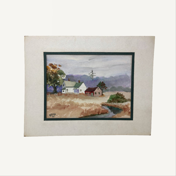 VINTAGE LANDSCAPE WATERCOLOR