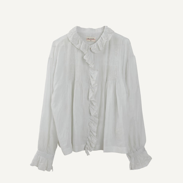 BUNON RUFFLE COLLAR BLOUSE