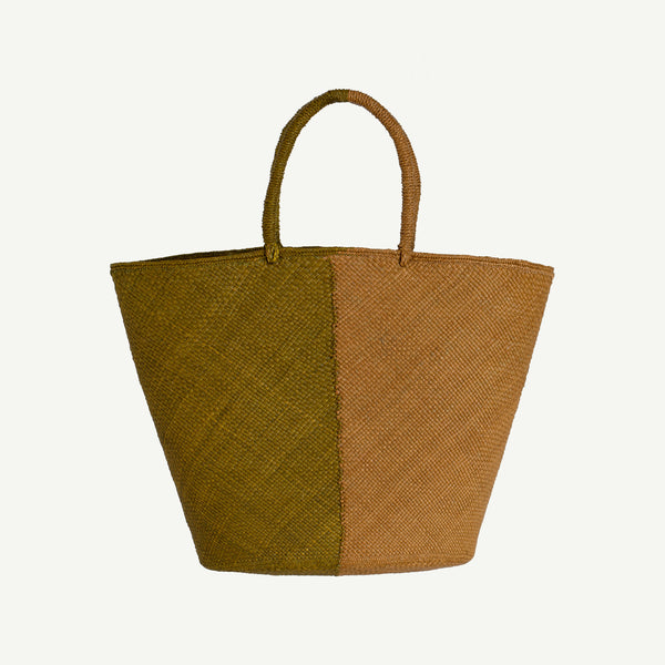 TOQUILLA STRAW LARGE TWO-TONE TOTE