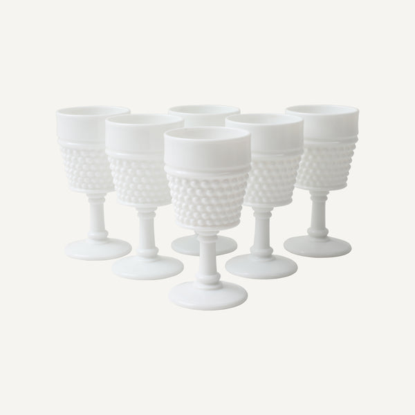 ANTIQUE HOBNAIL GOBLETS