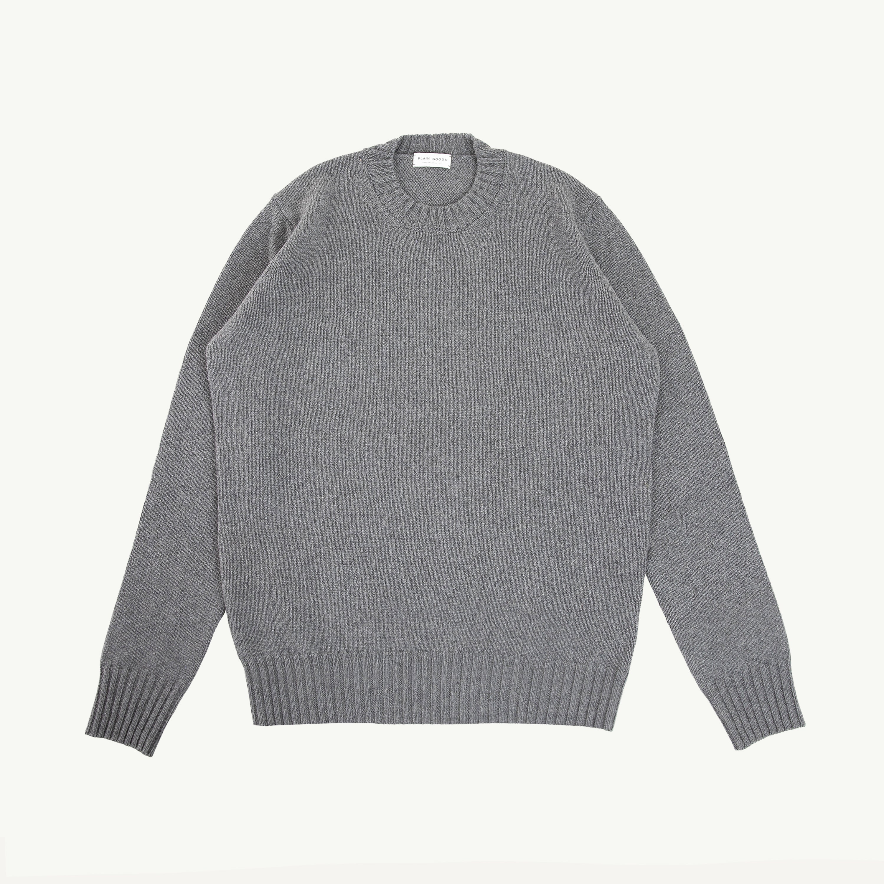 【送料&関税込】  Fine Knit Crew-neck Sweater PLAIN GOODS CASHMERE CREWNECK SWEATER