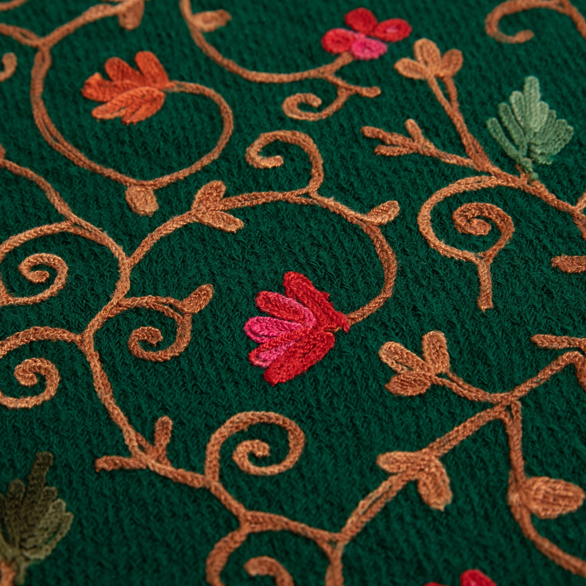 EMBROIDERED WOOL THROW
