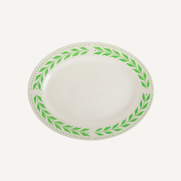 VINTAGE HOMER LAUGHLIN GREEN LEAVES PLATTER