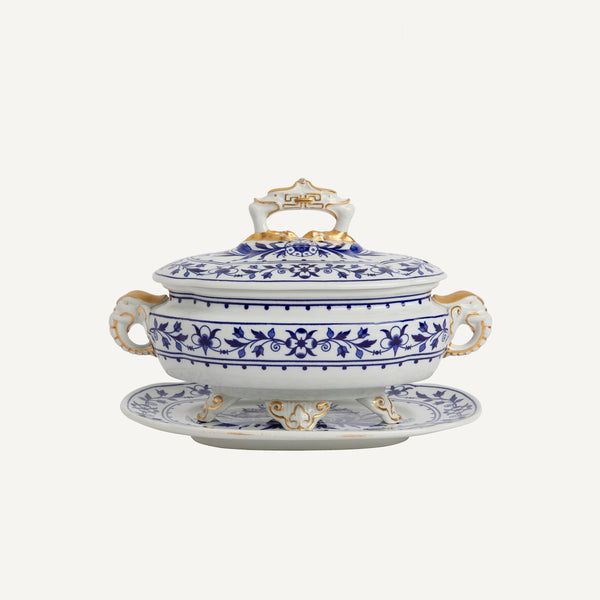VINTAGE ROYAL WORCESTER COVERED FOOTED SAUCE TUREEN
