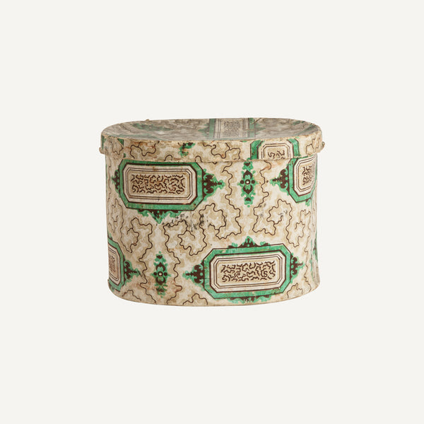 ANTIQUE COVERED WALLPAPER BOX