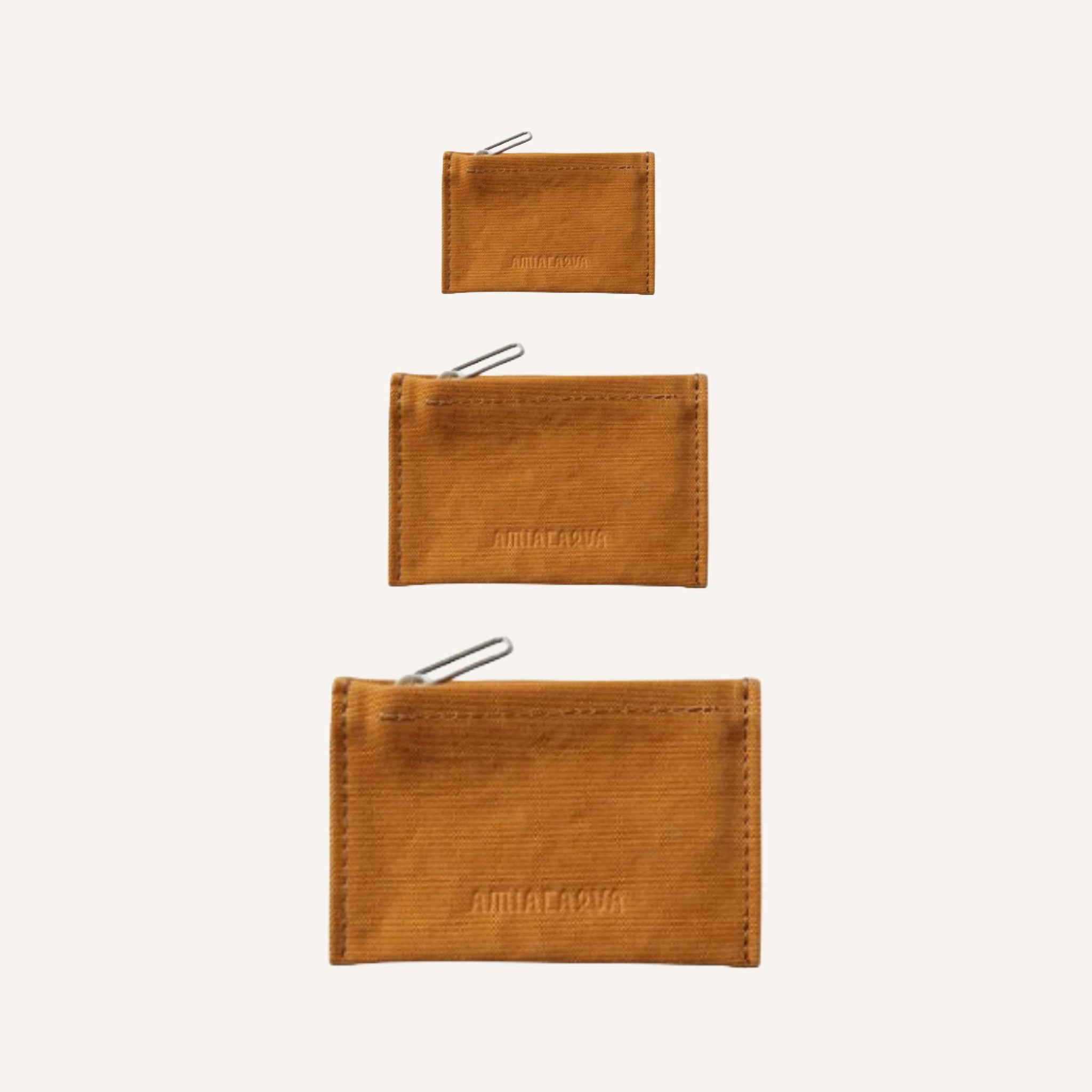 AMIACALVA CURRY WASHED CANVAS POUCHES