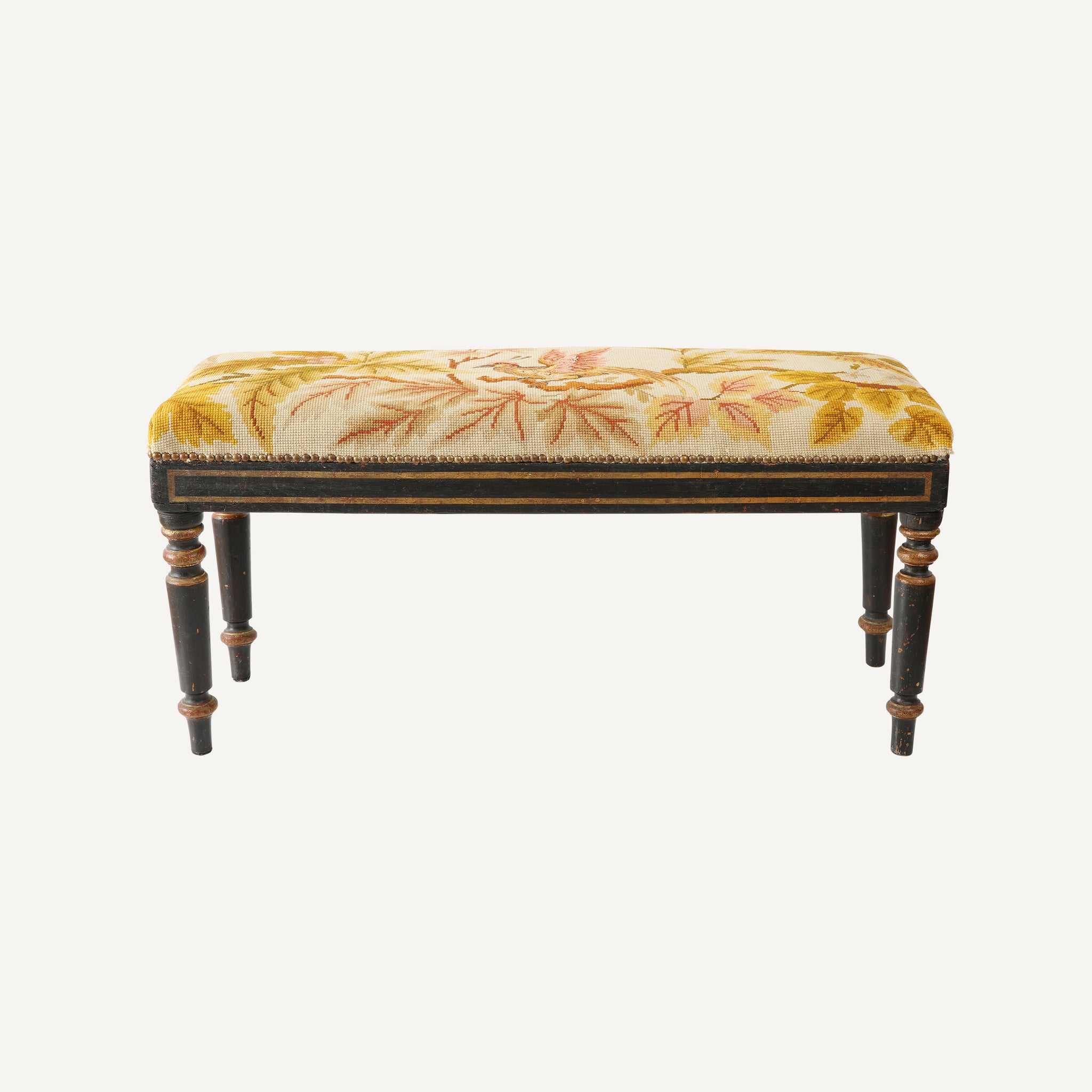ANTIQUE NEEDLEPOINT BENCH -MD/AF