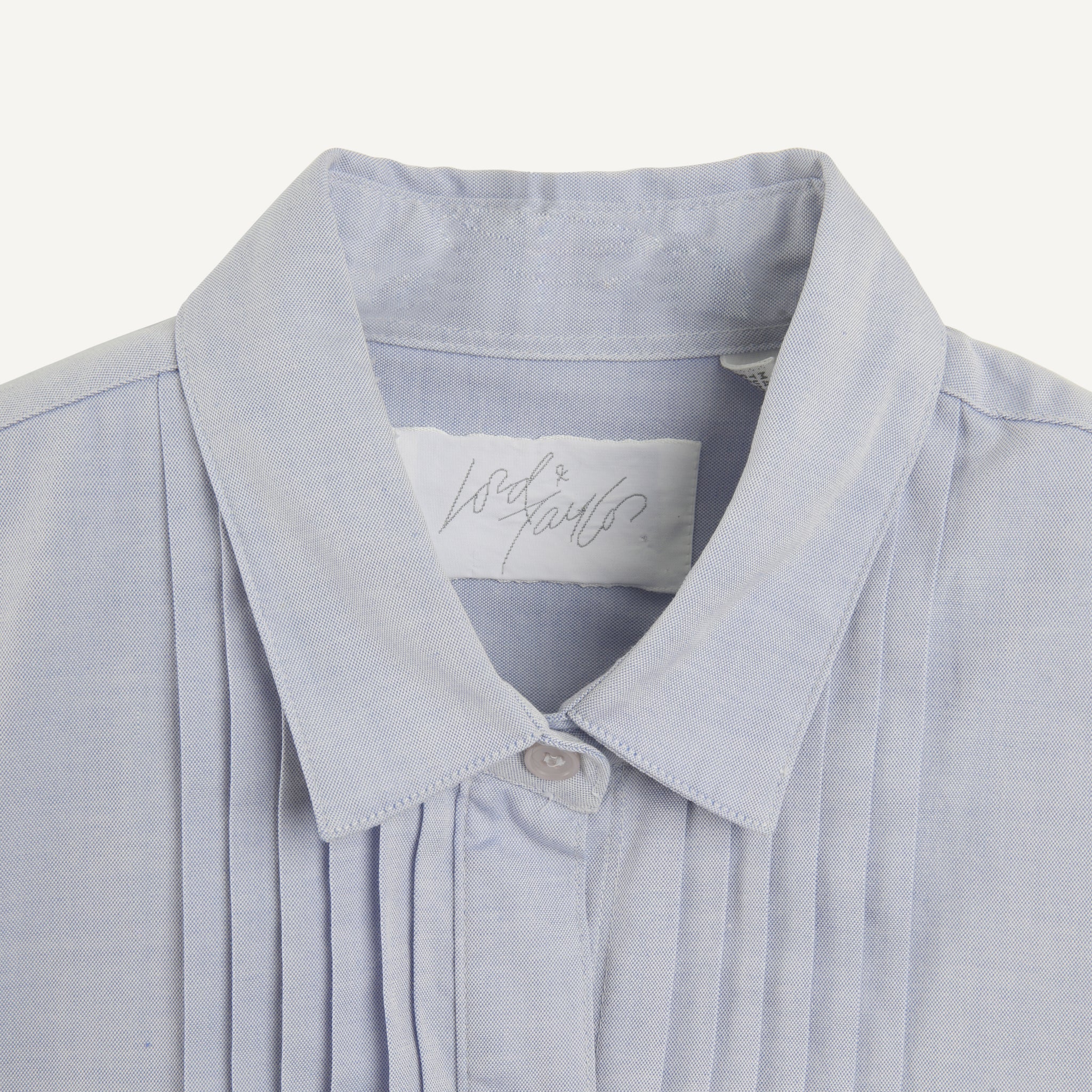 VINTAGE LORD & TAYLOR + PLAIN GOODS PLEATED FRONT SHIRT